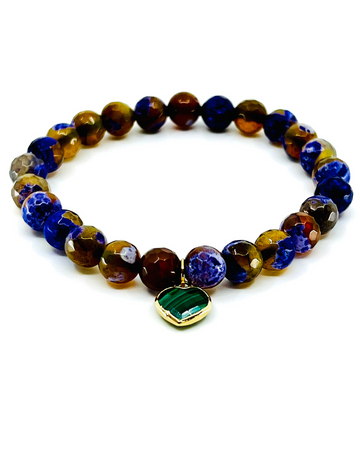 Heart Fire Agate Beads Bracelet 8mm