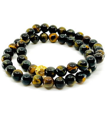 Tiger Eye Beads Bracelet  8mm
