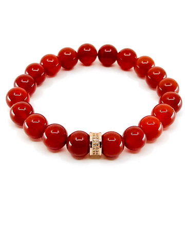 Fire Station Agate Beads Bracelet 8mm