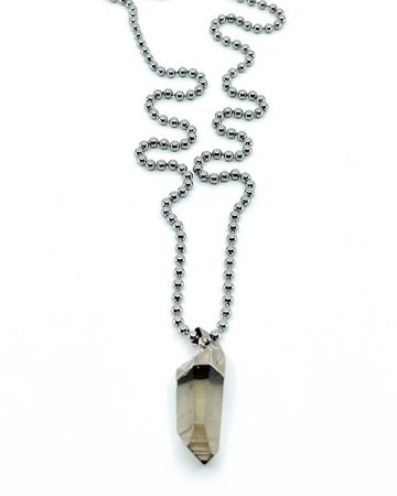 Smoky Crystal Quartz Pendant 30mm
