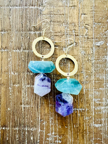 Crystal Quartz Earrings in Gold Filled, 30MM