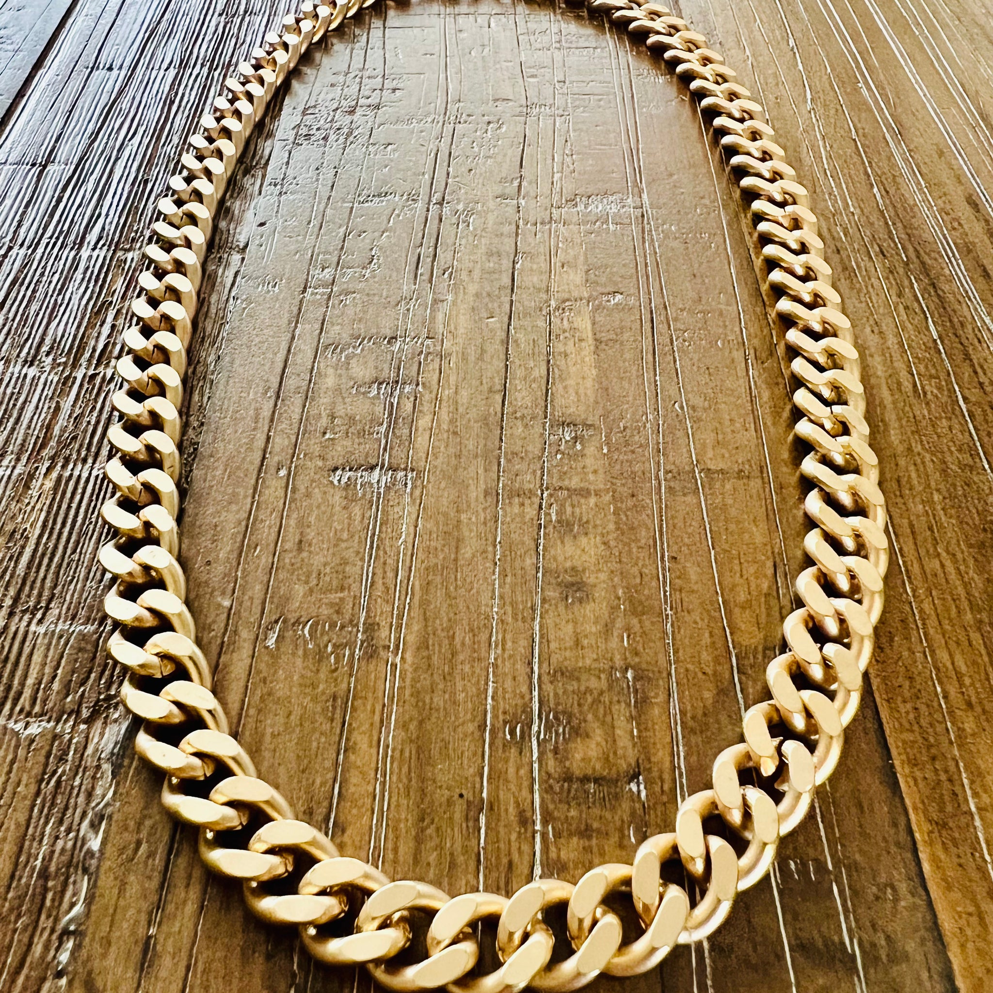 Cuban Link Chain Necklace in Gold Plated, 6MM