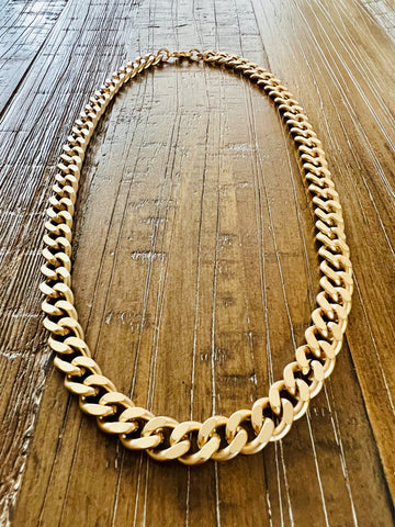 Cuban Link Chain Necklace in Gold Plated, 6MM