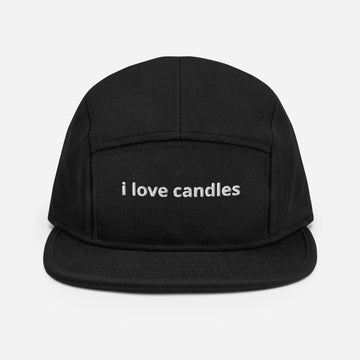 'I Love Candles' 5-Panel Camper Hat