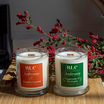 Candle lovers who love Pumpkin Caramel & Peppermint Eucalyptus scented candles will love this duo gift box set. This is a great holiday gift for gift-givers who are on the go! – RLC Decor Lifestyle