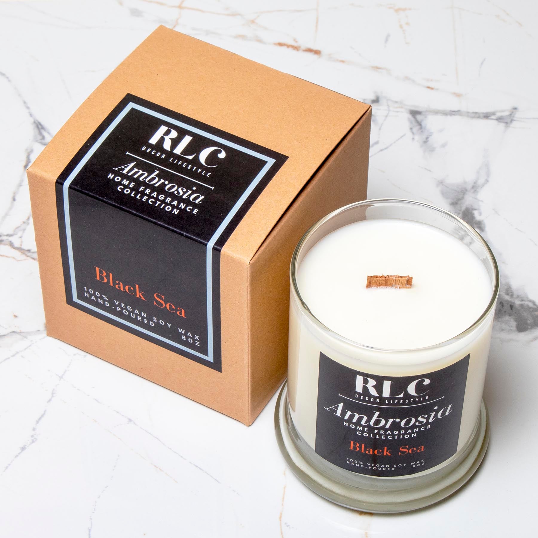 RLC Decor Lifestyle - Ambrosia Collection - Vegan Soy Black Sea Candle - A Chicago-based lifestyle brand. We provide 100% Handpoured Vegan Soy Candles for home & small office, travel candles, home decor, and jewelry. 