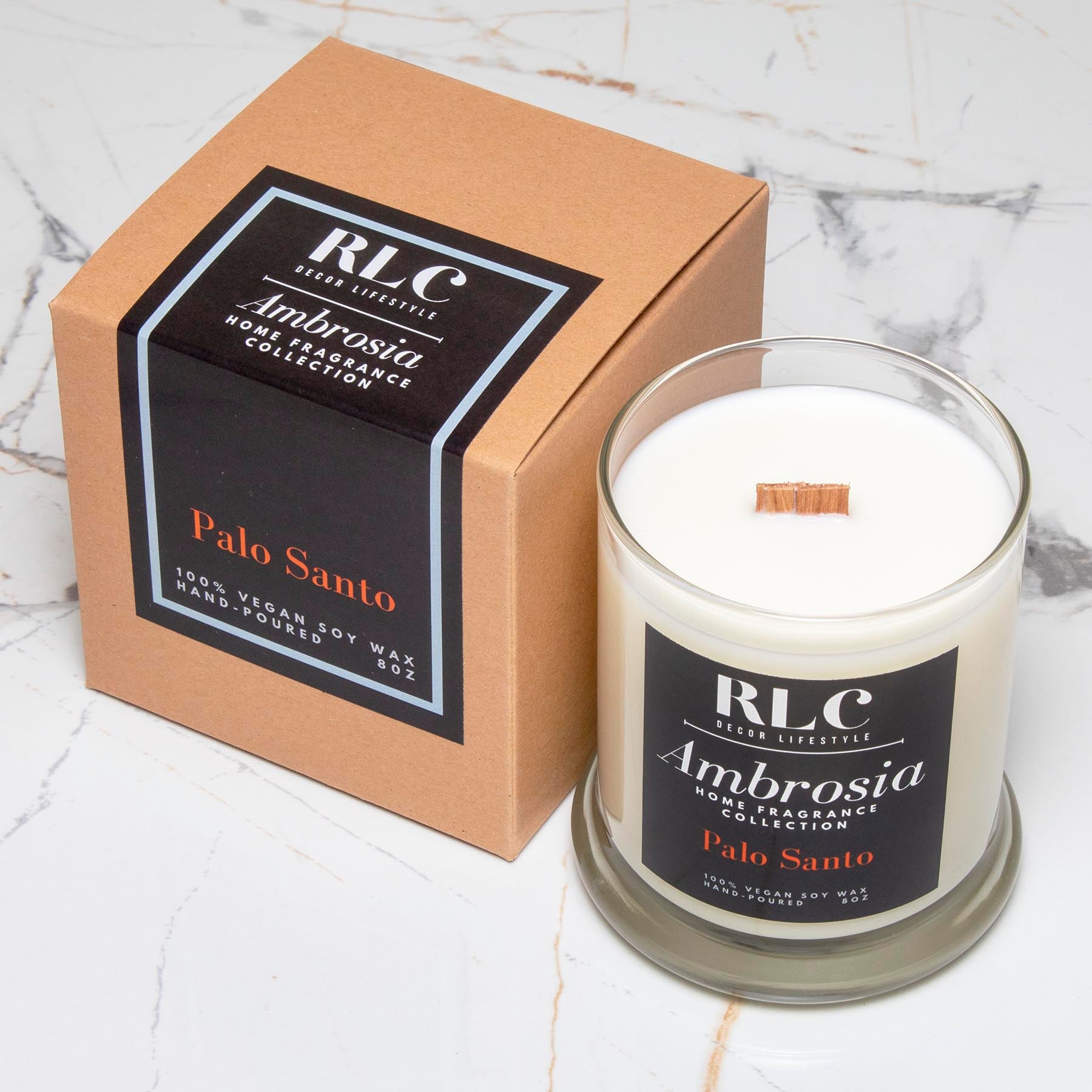 RLC Decor Lifestyle - Ambrosia Collection - Vegan Soy Palo Santo Candle - A Chicago-based lifestyle brand. We provide 100% Handpoured Vegan Soy Candles for home & small office, travel candles, home decor, and jewelry. 