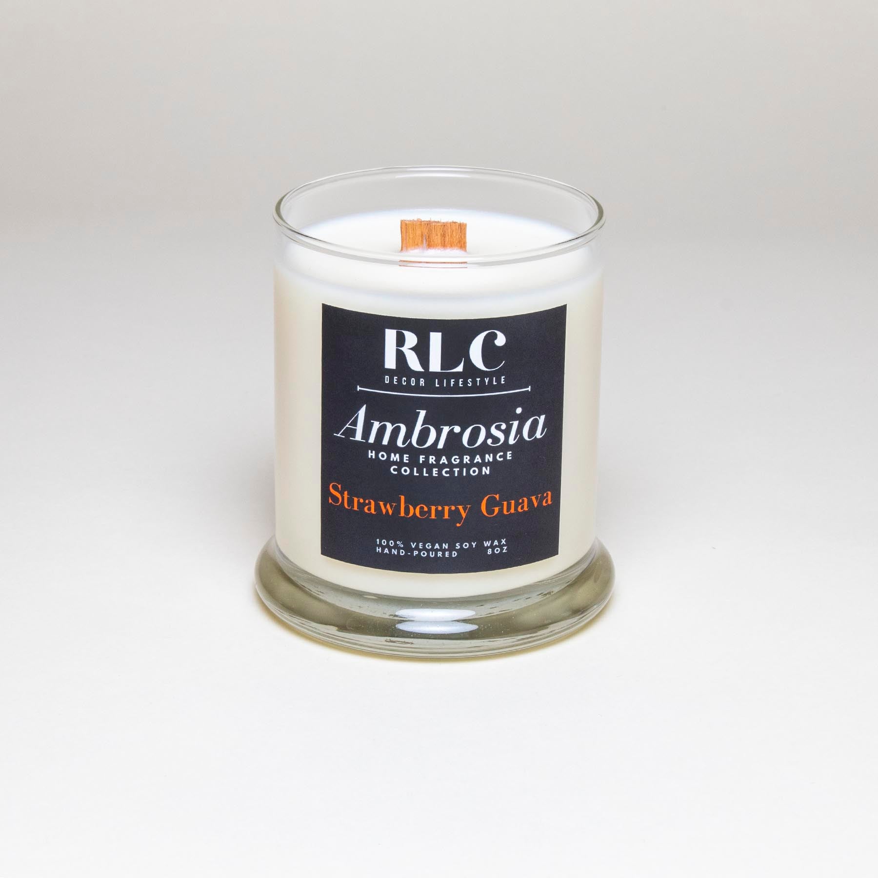 RLC Decor Lifestyle - ACambrosia Collection - Vegan Soy Strawberry Guava Candle - A Chicago-based lifestyle brand. We provide 100% Handpoured Vegan Soy Candles for home & small office, travel candles, home decor, and jewelry. 