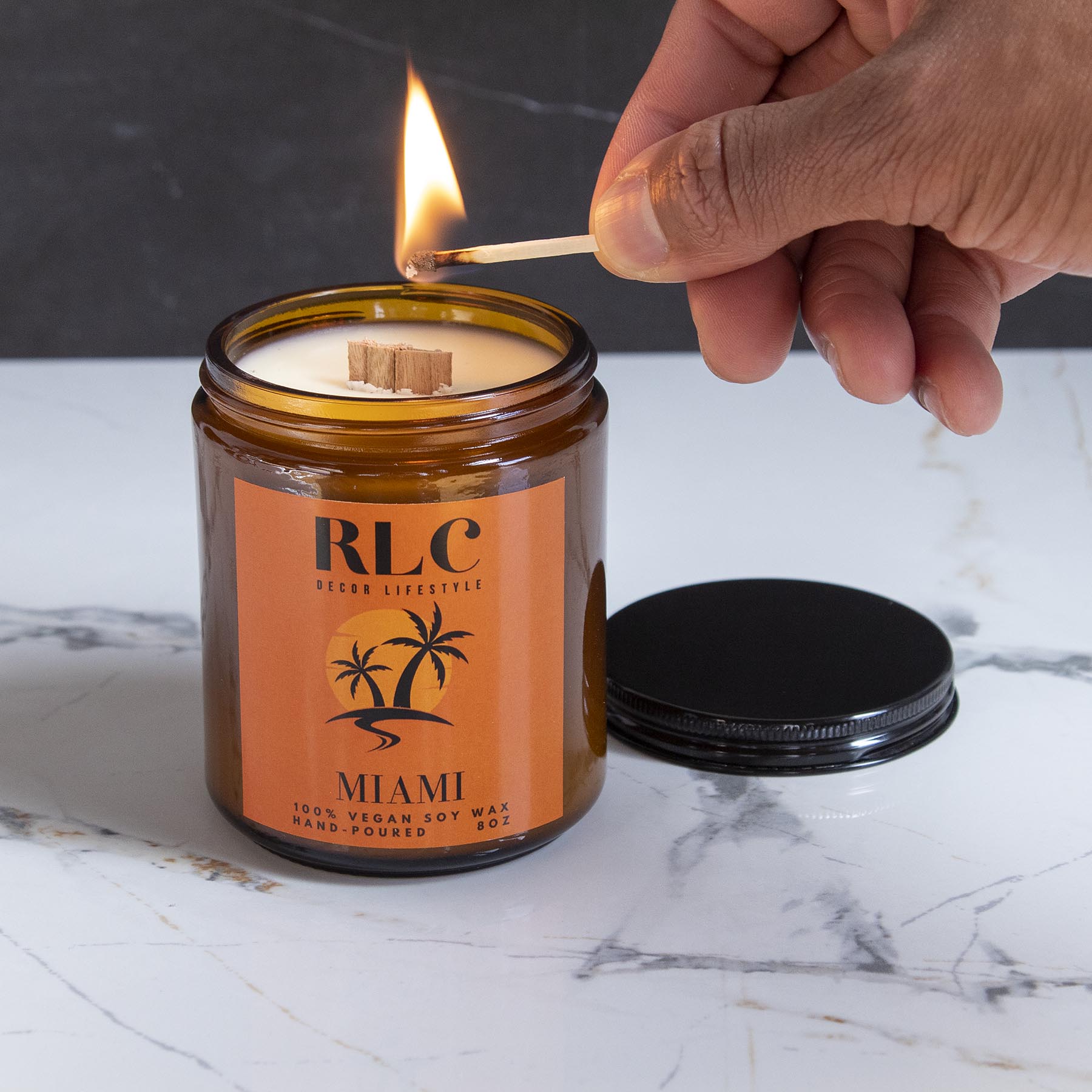 Miami - 100% Vegan Soy Candle - RLC Decor Lifestyle